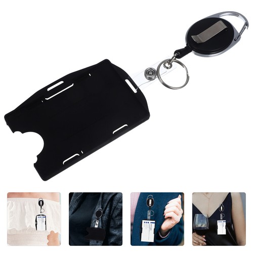 ID Card Holder Office Staff Hard Case Badge Covers Clear Plastic - Afbeelding 4 van 12