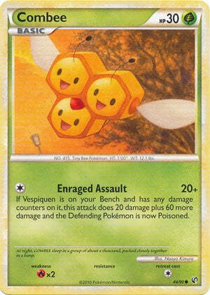 Pokemon Card HeartGold SoulSilver Undaunted 44/90 Combee
