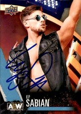 Kip Sabian Signed 2021 Upper Deck AEW Card #43 All Elite Wrestling