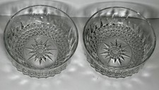 2 Vintage Arcoroc France Star Cut Clear Glass 5” Bowls Excellent Used Condition