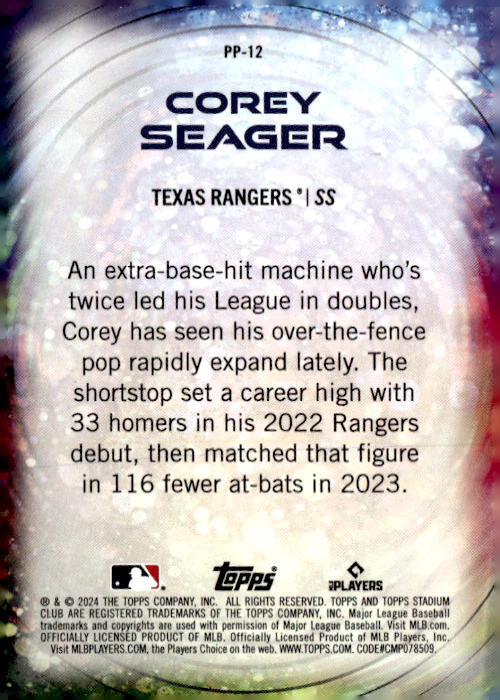 2024 Stadium Club #PP-12 Corey Seager Power Packed | eBay