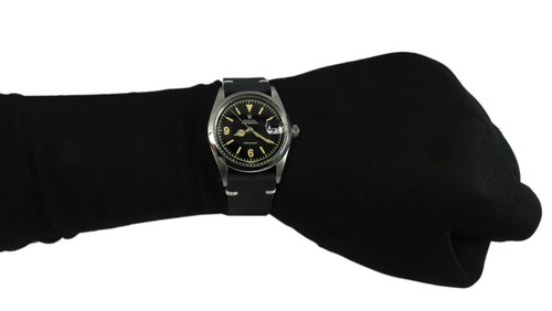 Vintage Rolex OysterDate Precision 6694 Winding Black Dial 34mm Men Steel Watch - Picture 9 of 13