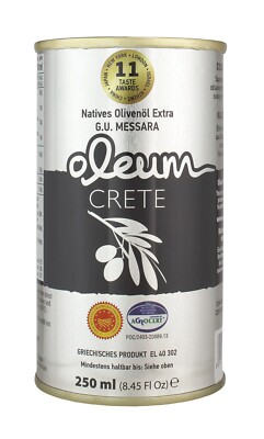 Oleum Crete Olivenöl g.U. Extra natives Virgin Aus Kreta 0,3% 250ml Messara Dose