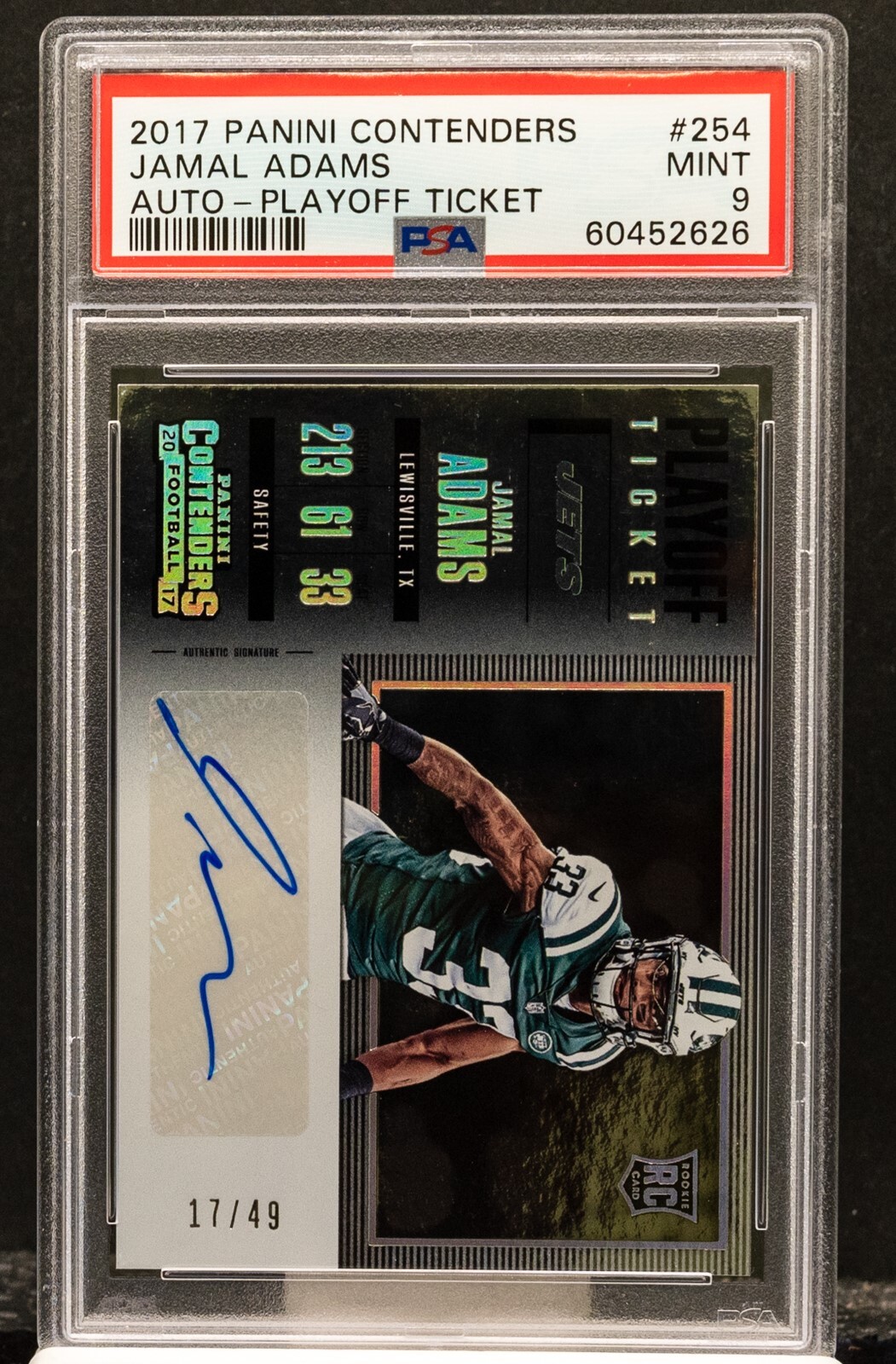 Jamal Adams Panini Contenders #254 Autograph-Playoff Ticket