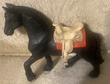 Schleich Black Stallion Horse Western Tan Saddle Red Blanket Equestrian Toy