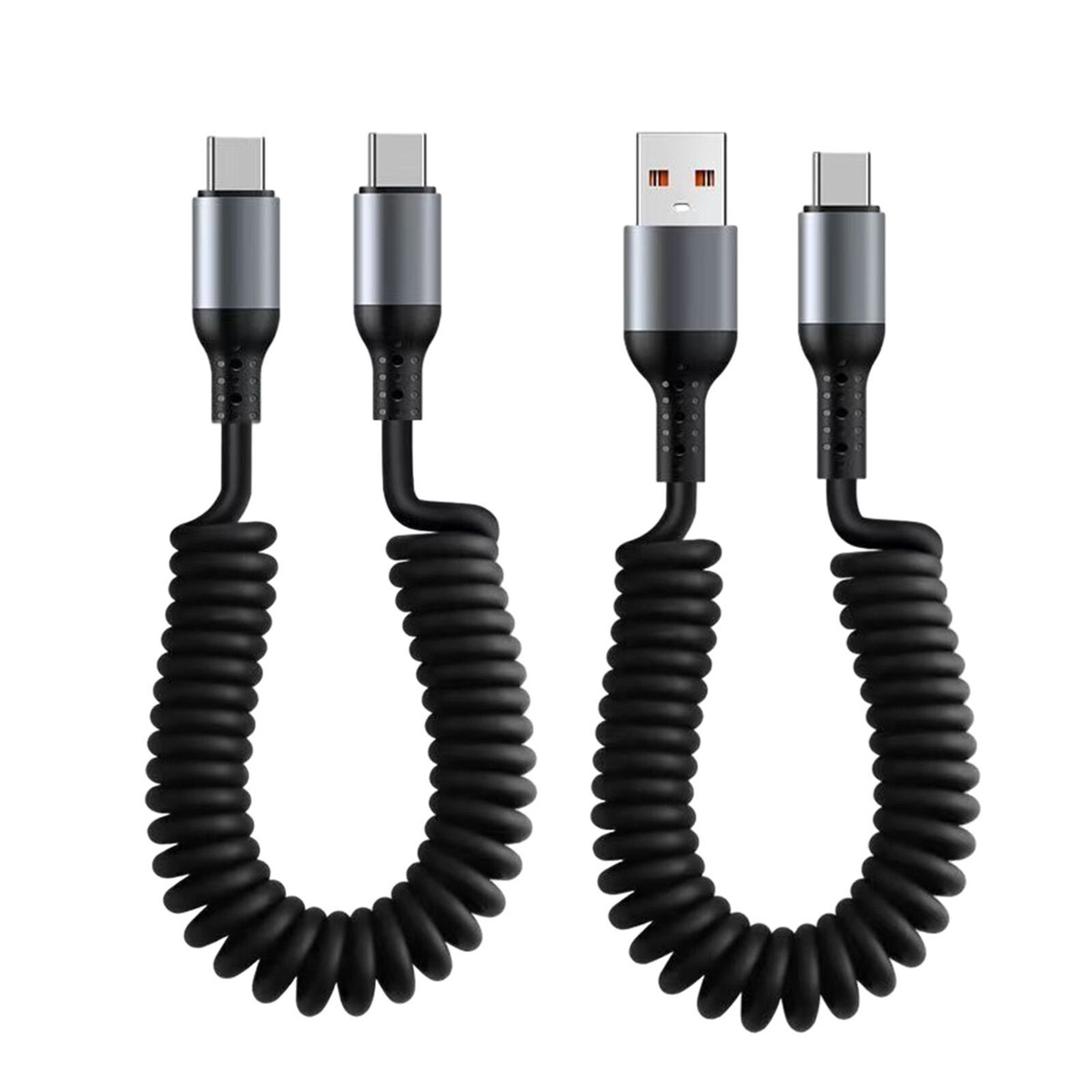 USB C Fast Charging Cable Spiral Type C Charger Fast Charging