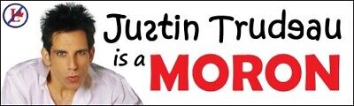 Justin Trudeau is a MORON' Bumper Sticker Liberal | eBay