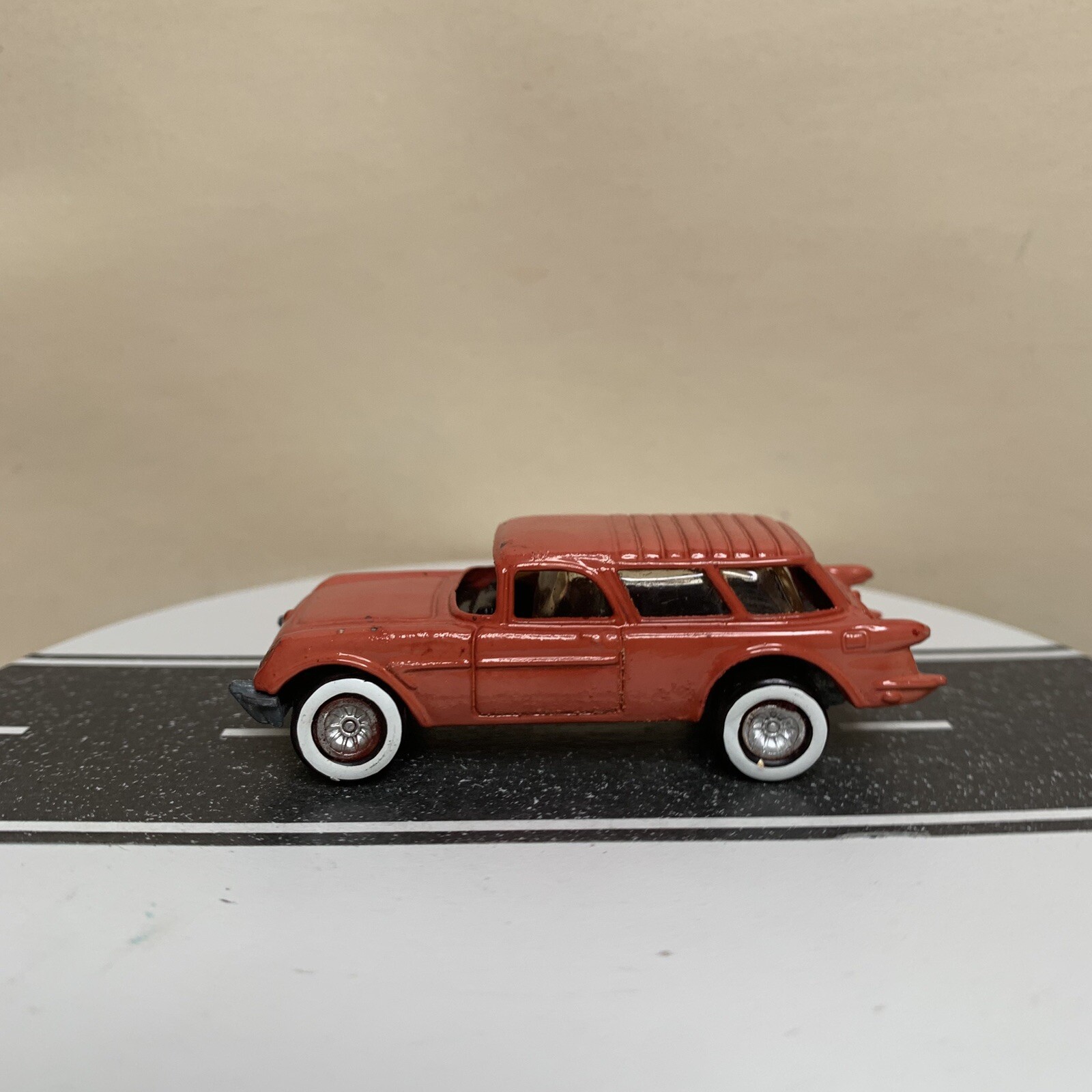 CUSTOM Johnny Lightning 1954 Chevrolet Corvette Nomad Light Red w/White Walls