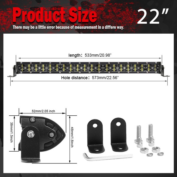 32 42 52 Led Arbeitsscheinwerfer Lightbar Auto Offroad Suv 4X4 Lichtbalken 12V-image