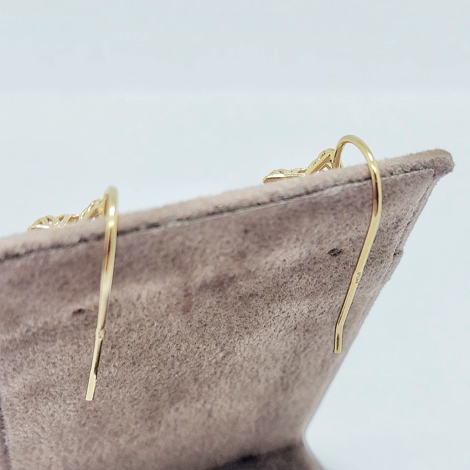 Orecchini donna pendenti argento925 oro giallo chiusura amo pietra nera turchese - Immagine 4 di 4