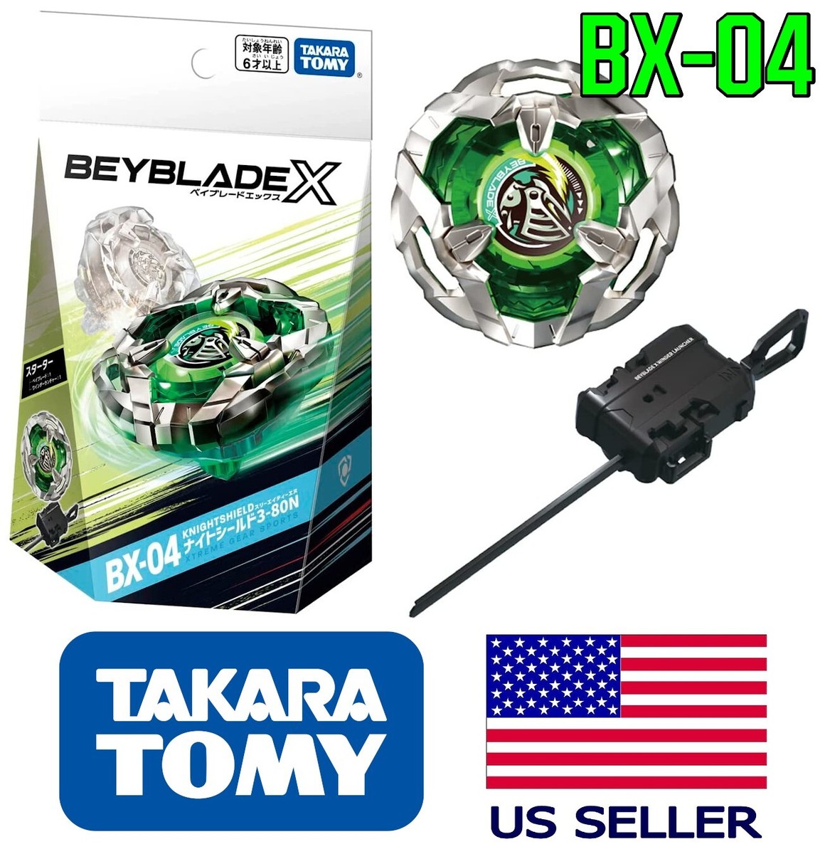 Takara Tomy Beyblade X BX-04 Knight Shield 3-80N Night Starter Set