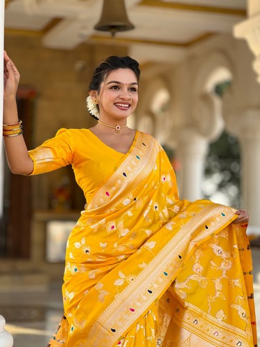 Party Wear Saree Blouse Bollywood Bridal Silk Bollywood Sari Indian Wedding New - Picture 160 of 169