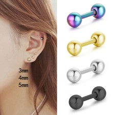 Surgical Steel Round Ball Stud Earrings Small Sleep Nap Earrings for Women Men