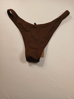 Skims Recycled Swim Cheeky Tanga Bottom Women's XL Cocoa Pull-On