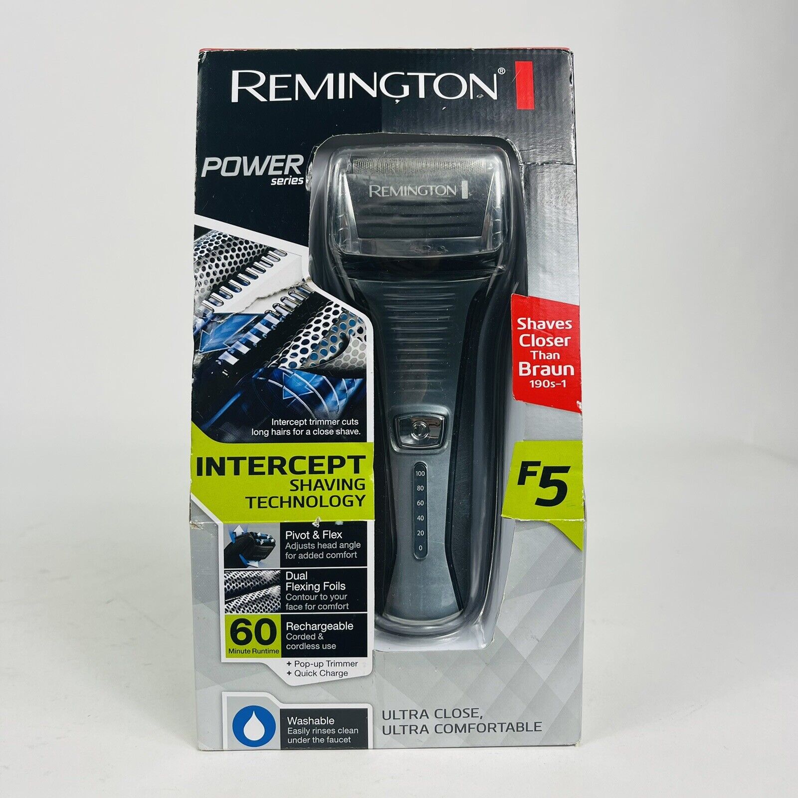 Remington F5 Foil Shaver with Intercept Shaving Technology, Black, F5-5800B