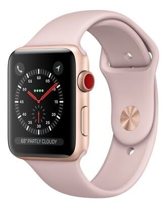 Apple Watch Series 3 38mm Rose Gold Case Pink Band GPS + Cellular