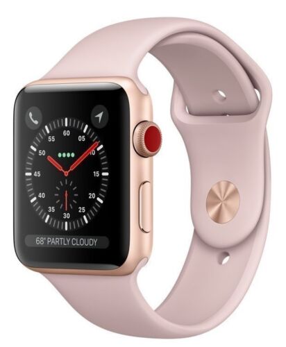 Apple Watch Series 3 38mm Rose Gold Case Pink Band GPS + Cellular - Very Good - Picture 1 of 1