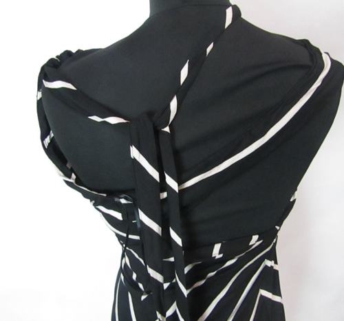Amy Childs Ladies Black Sleeveless Dress With White Stripes UK Size 14 - Picture 10 of 18