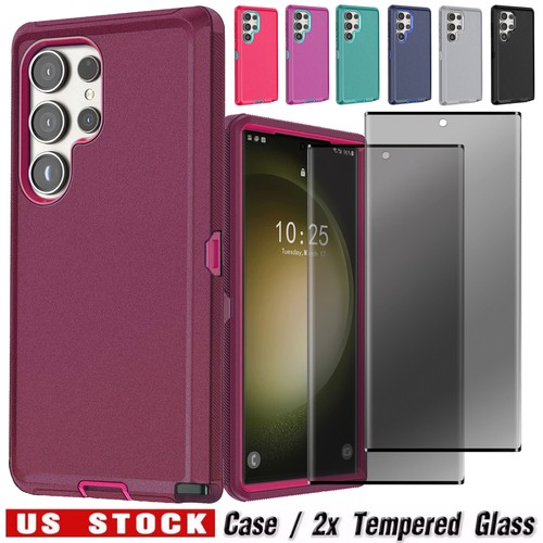 For Samsung Galaxy S23/S23+/Ultra/FE Rugged Case Cover Privacy Screen Protector - $13.99