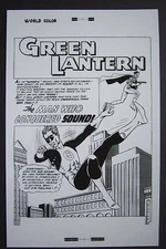 Large Production Art GREEN LANTERN #14 page 1, splash, GIL KANE art, 11x17