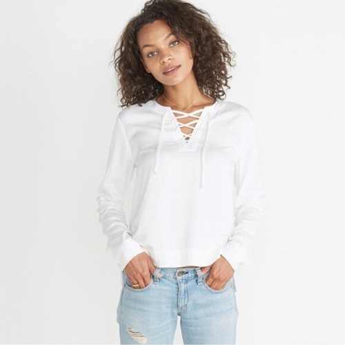 MARINE LAYER Vanilla Ice Modal Lace-Up Top Size Large