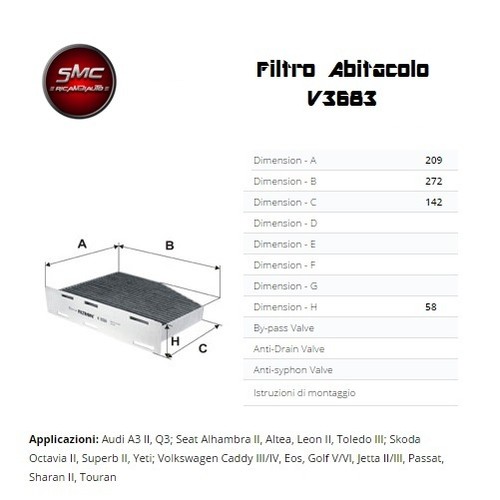 Kit tagliando 4 FILTRI VARI VW GOLF 5 V 1.9 TDI BKC - Imagen 6 de 6