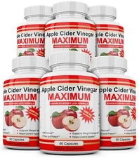 6 x APPLE CIDER VINEGAR Pills 3000mg RAPID FAST WEIGHT LOSS 360 Capsules USA