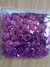 Pailletten metallic Pailetten 8mm gew&ouml;lbt 15g brombeer pink Basteln N&auml;hen NEU