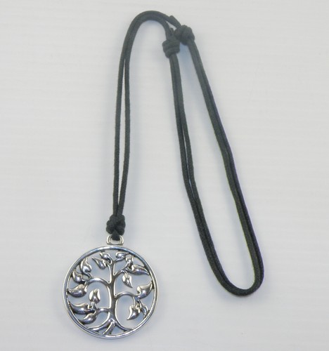 Gargantilla Collar Cuerda Algodón Encerado Colgante Roble Sagrado Árbol de la Vida Unisex - Imagen 6 de 6