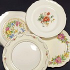 Decorative Mismatched Plate Collage Vintage Cottage Shabby Gallery Wall Set of 4