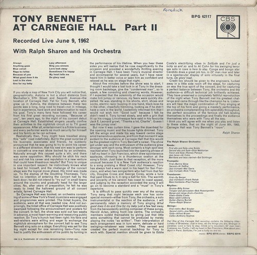 Tony Bennett mit Ralph Sharon und seinem Orchester - in der Carnegie Hall Teil 2 (L... - Bild 2 von 4