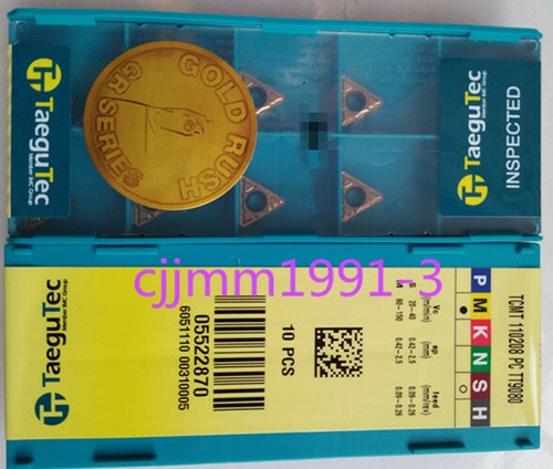Lot De 10 Plaquettes De Tournage Carbure TaeguTec TDJ3 TT9080 - Originales, Pour CNC, Neuves