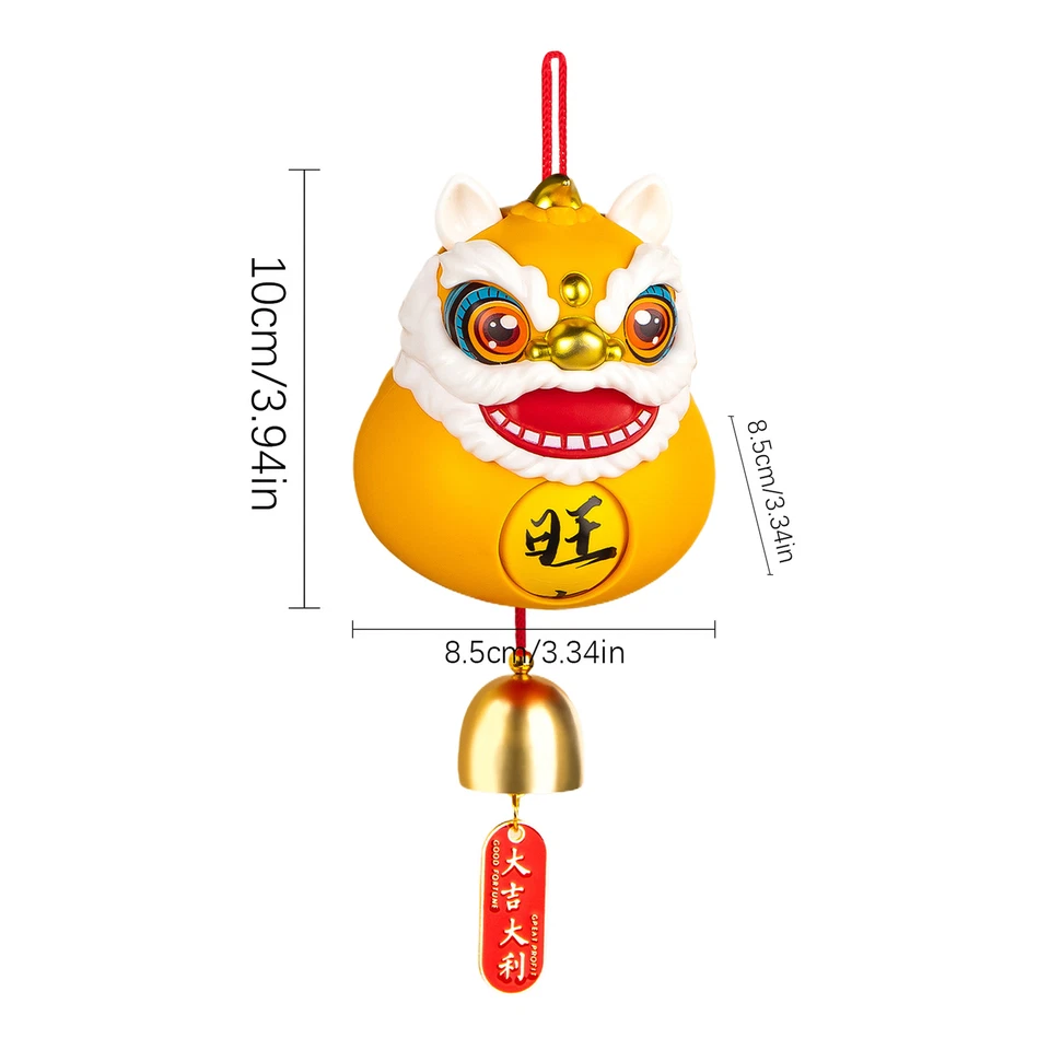 Adorno de Danza del León Chino Festival Oriental León Feliz 3.35X3.35X3.94 Pulgadas Foto 4 de 4