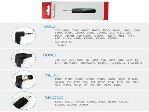 RS-80N3 Remote Control Shutter Release for Canon Camera 40D 50D 7D 5D Mark II - Picture 2 of 6