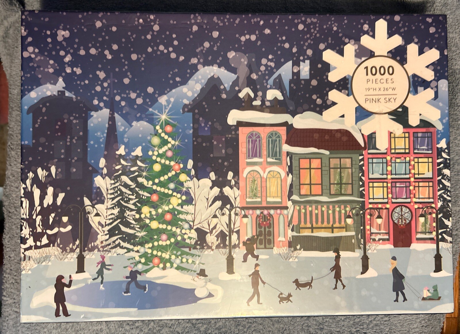 Skating Season Jigsaw Puzzle 1000 Piece Pink Sky NEW