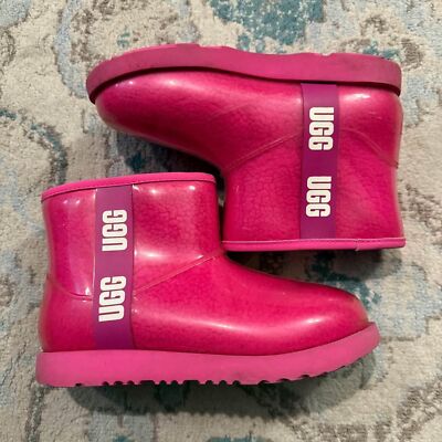 UGG Classic Clear Mini Boot in Hot Pink (Dragon Fruit) Girls Size 5