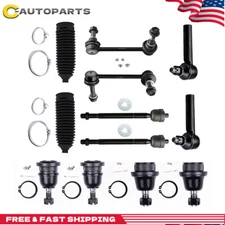 12 Front Steering Tie Rod Ends Ball Joints Sway Bars For 2005-2018 Toyota Tacoma