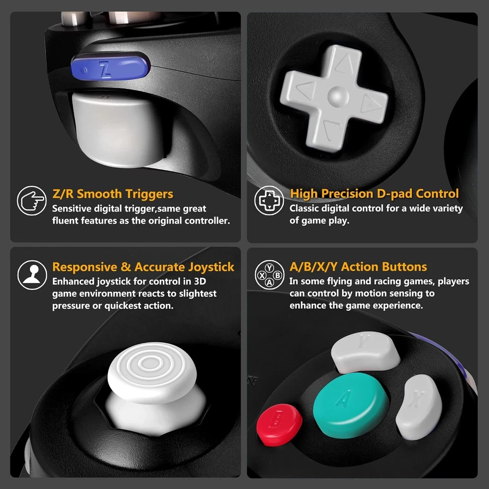 1 Pack Wired Gamecube Controller for Wii Nint, Classic Gaming Experience - Image 4 of 4
