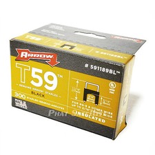 591189BL ARROW WIRE Staple RG-6 RG-59 F Connector USA MADE Black Staples 300 pc