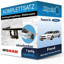 Für Ford Mondeo Tur. 00- AUTO HAK Anhängerkupplung abnehmbar + 7polig E-Satz AHK