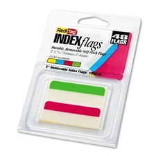 Redi-tag Removable Index Flag - Removable, Self-adhesive - 2" X 0.69" - Assorted