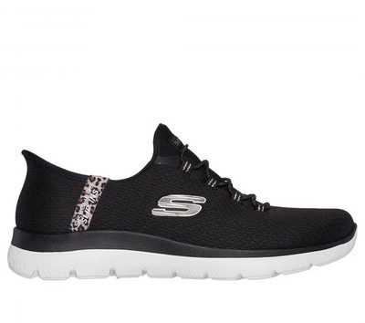 Skechers Women's Slip-Ins: Summits - Leopard Chic Sneakers Black