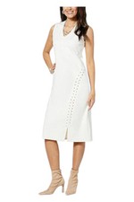 GREY by Jhoan Sebastian Grey Lace-Up Ponte Dress Off White