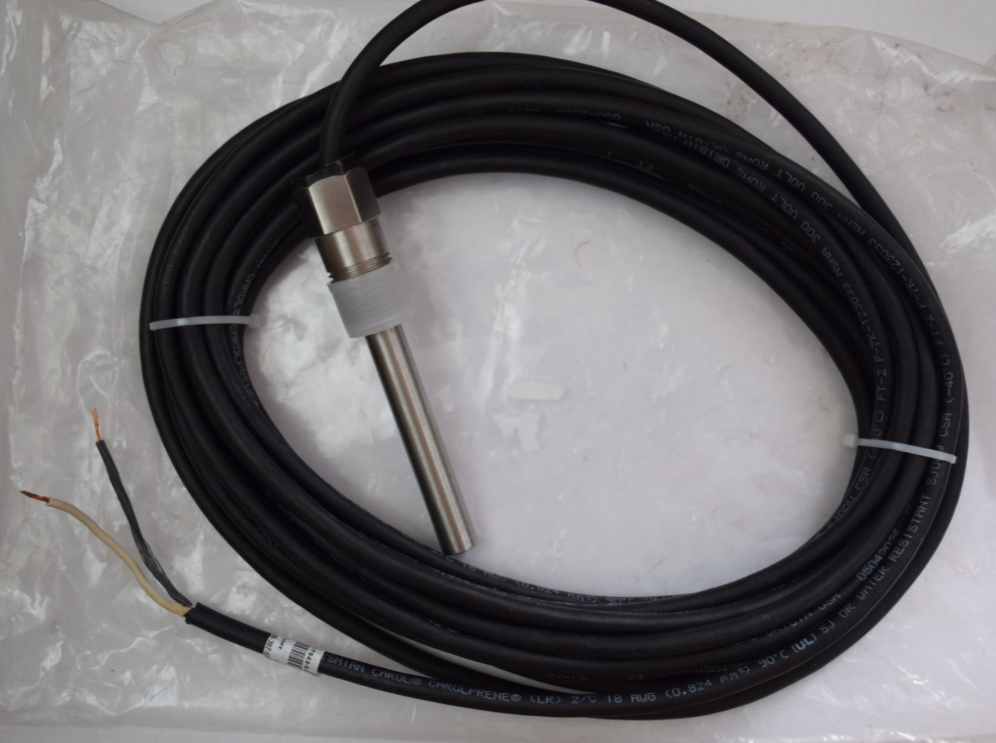 St-ts42-s-xc25 Temperature Sensor by Precon - 25' Lead, 20k Thermistor, SS, NOB