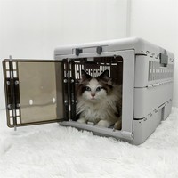 Faltbar Transportbox Hunde Katzen Kaninchen Auto Box Katzenbox Grau Kleintier