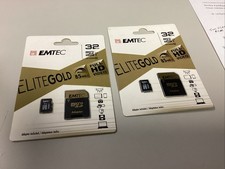 NEW EMTEC SDHC Micro SD Memory Card Flash 32GB Lot Of 2 Free Shipping