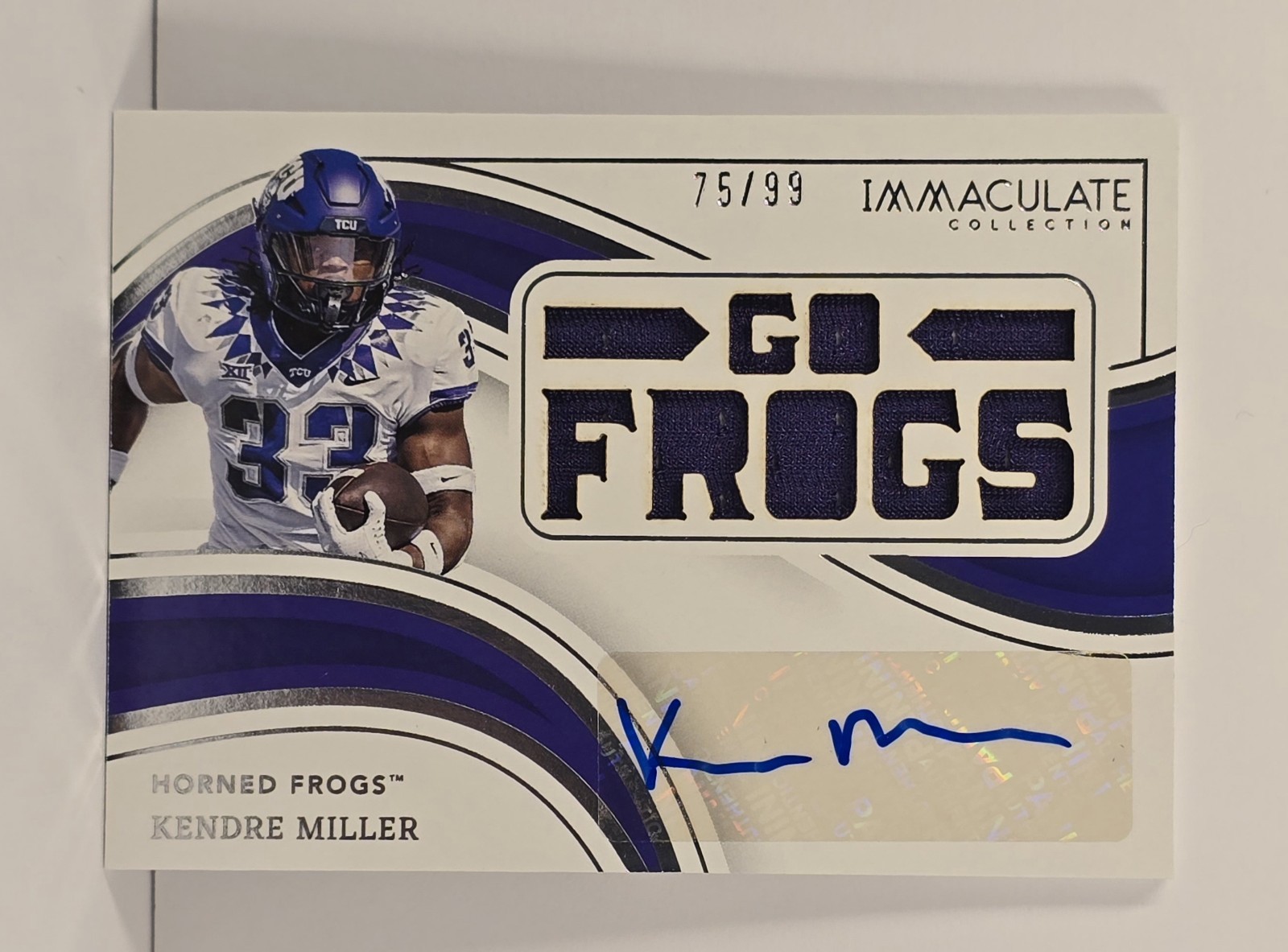 Kendre Miller Panini Immaculate Collection Collegiate Team Slogan Signatures Die Cuts #TSKMI Base