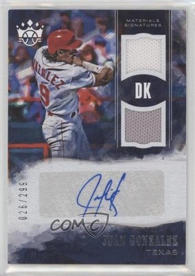 2018 Panini Diamond Kings DK Materials Signatures 26/299 Juan Gonzalez Auto 1u0