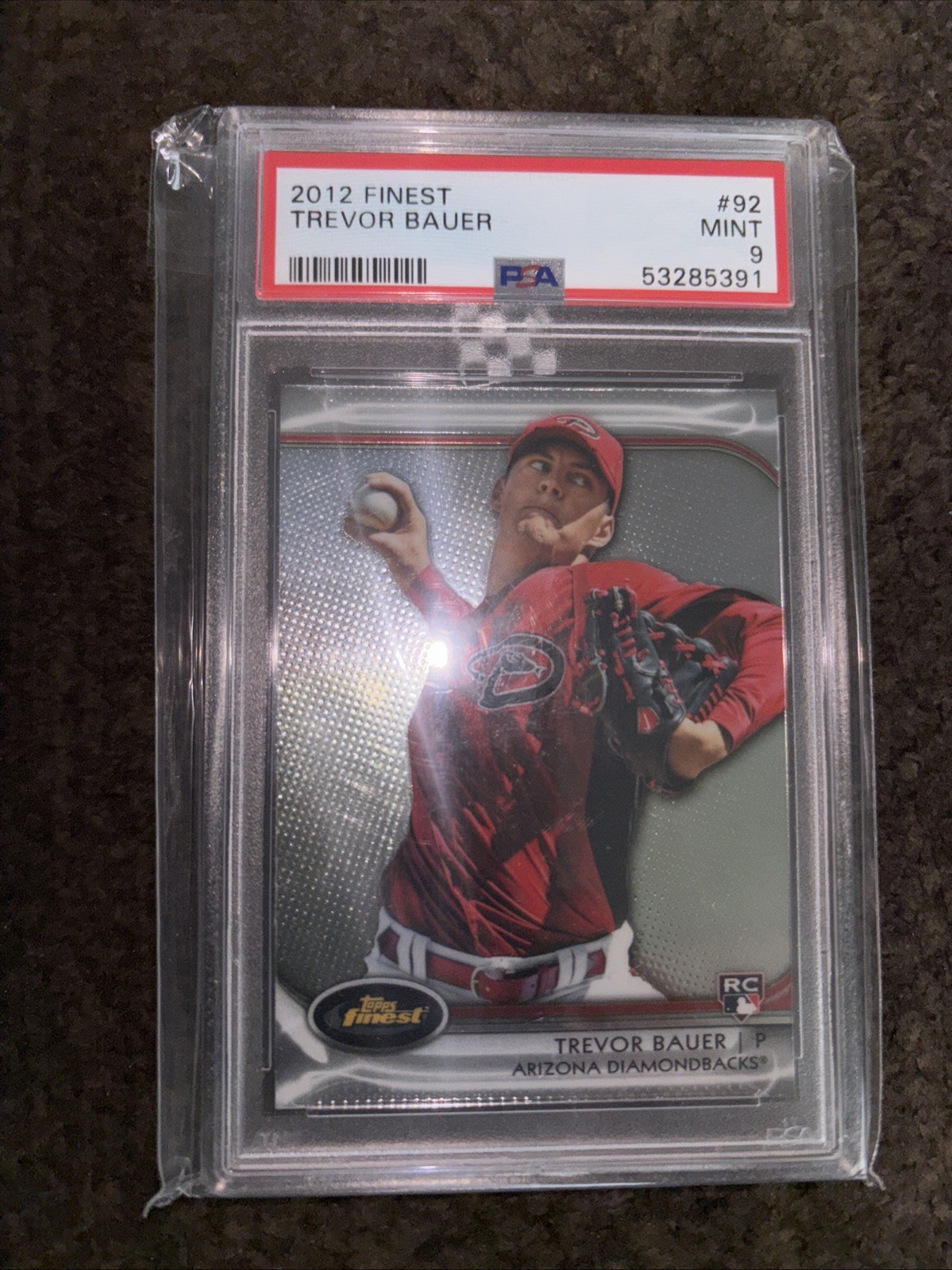 2012 Topps Finest #92 Trevor Bauer RC Rookie PSA 9