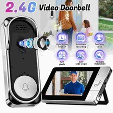2.4G Wireless Video Doorbell Intercom 4.3"Monitor Two-Way Audio Door Bell Camera